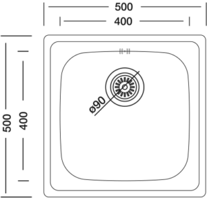 Кухненска мивка за вграждане от неръждаема стомана модел EX 177