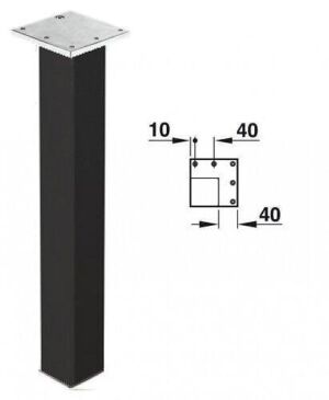 Квадратен крак за маса Черен 71-74 см