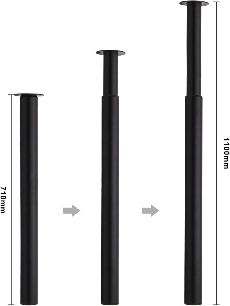 Tелескопични крака за маса в цвят бял, черен, инокс - Image 2