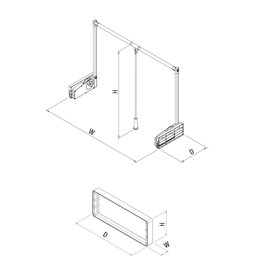 падащ лост за гардероб в цвят антрацит STARAX - Image 3