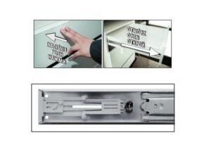 Телескопичен Водач с пуш GTV пълно изтегляне h45 мм с Push open