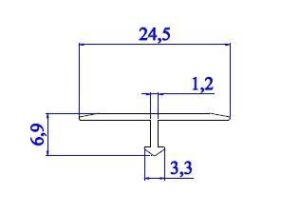 Т образна лайсна Кант набивен с нут 25 мм