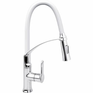 Кухненски смесител с гъвкава лебедка (чучур) FALA 2, бял Кухненски смесител с гъвкава лебедка (чучур) FALA 2, бял