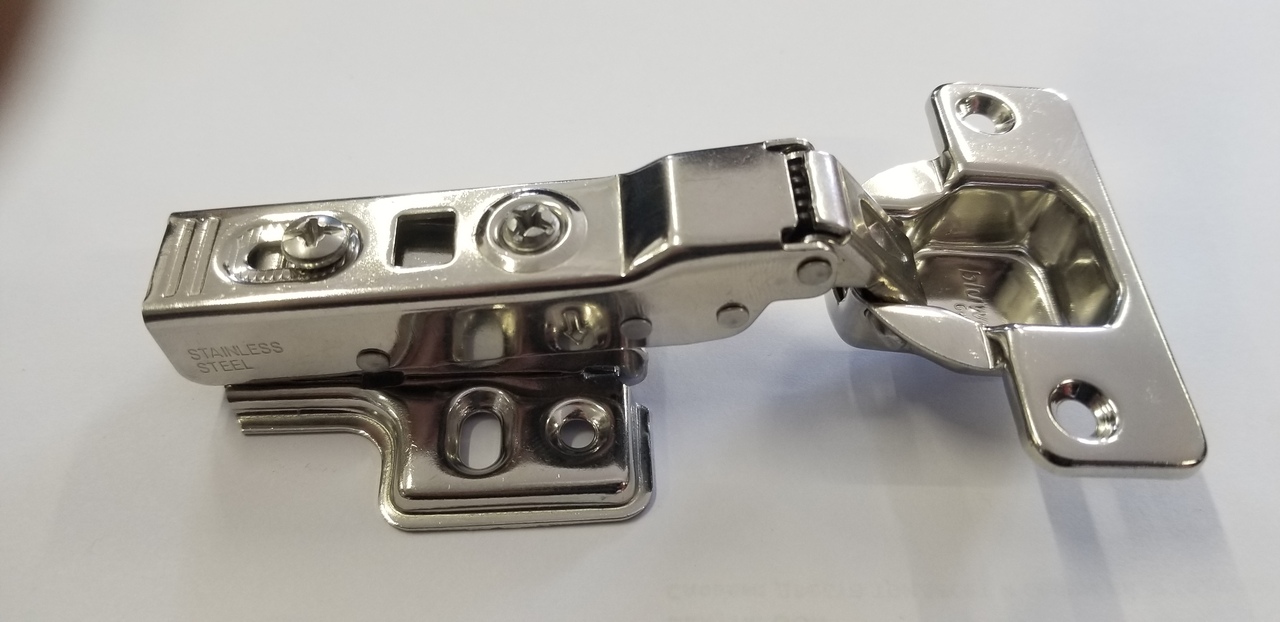 Неръждаема Панта с амортисьор клипс - средно рамо, полупокрит пант (за мокри помещения, баня)