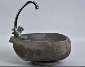 Дизайнерска Мивка за Баня от Естествен Камък Антрацит, Тъмно Сива