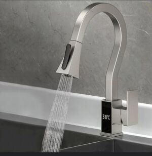Смесители за кухня с дисплей многофункционален инокс