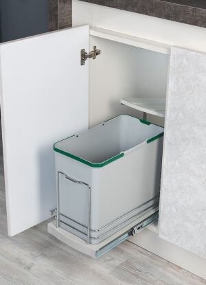 Кухненски Кош за вграждане в шкаф 24 литра сив