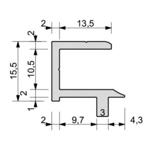 Алуминиеви Профили горен външен за стенна система модел nr 03100105