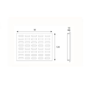 Алуминиева решетка за мебели 120 мм