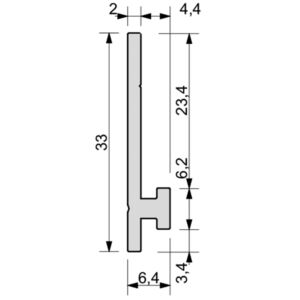 монтажна планка за среден профил на стенна система 032 003