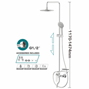 Душ система TOTAL Industrial, хром