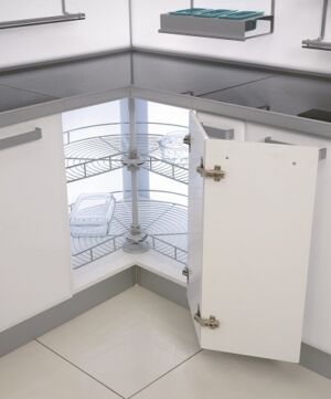 3/4 ъглова кошница за вграждане в долен ред шкаф - Ф720 мм