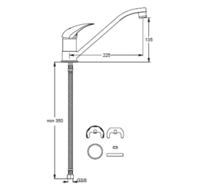 Смесител стоящ за кухня Vidima