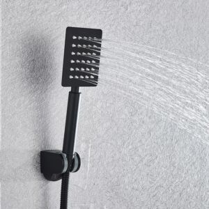 Душ за вграждане в черен мат с термостат