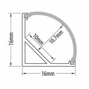 АЛУМИНИЕВ ПРОФИЛ ЗА LED ЛЕНТА, ЪГЛОВ, 2М, 3М