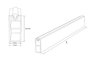 Алуминиев Лост за Гардероб Правоъгълен Черен