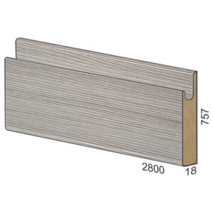 757 мм панел MDF вкопана дръжка – 159 Светло дървесно