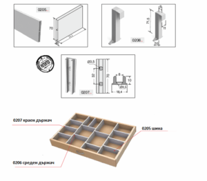 Краен Държач за Разделителна Система Органайзер