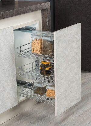 МЕХАНИЗЪМ ЗА ПРОДУКТИ 3 етажа STARAX с водачи Blum и странично водене