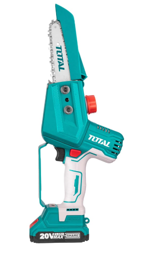 Акумулаторен mini верижен трион TOTAL Industrial, 15 см, 2 x 20V / 2Ah