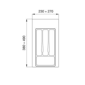 Разделител за прибори PVC за вграждане 27 х 49 см