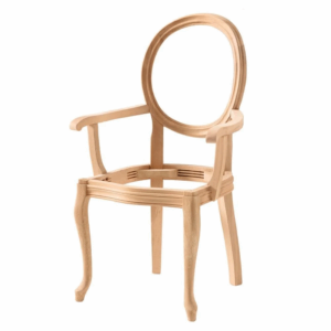 Дървен стол за бар с лакътник античен старинен стил