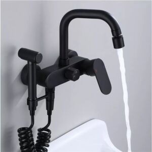 Смесител за стенен монтаж в цвят Черен Мат