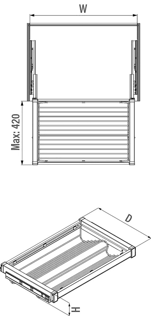 Изтеглящ механизъм за обувки Антрацит, Blum водачи и плавно прибиране, Starax - Image 3