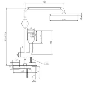 Душ система FALA NOIR 1
