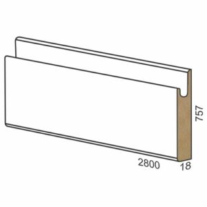 757 мм панел MDF вкопана дръжка – 312 мат Бяло