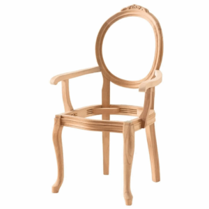 Дървен стол за бар с лакътник античен старинен стил