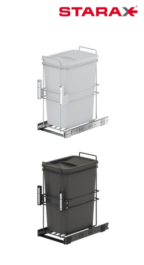 Кухненски кош за вграждане в шкаф с плавно затваряне - 300мм - Image 4