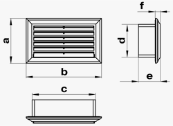 Решетка за плоски PVC въздуховоди 55/110