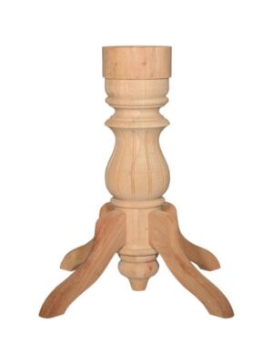 Дървен Крак за Маса от Масив с Голяма Основа