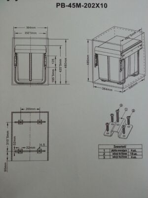 Кухненска кофа за вграждане с долен монтаж RP-45