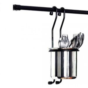 Аксесоар за окачване на тръба модел чаша за прибори - Черен мат