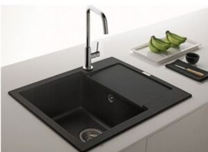 Гранитна Мивка с Малък плот в цвят Бял, Черен, Сив, Беж,Крем, Тъмно Сив.