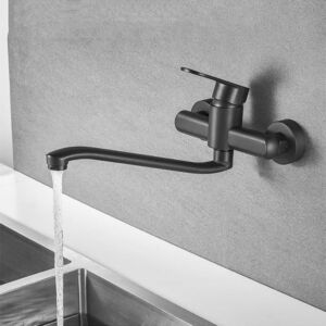 Смесител за Кухня с монтаж на стена в черен мат