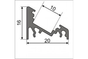 Ауминиев Профил за LED лента ъглов в черен мат Прозрачен 2m, 4m