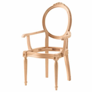 Дървен стол за бар с лакътник античен старинен стил