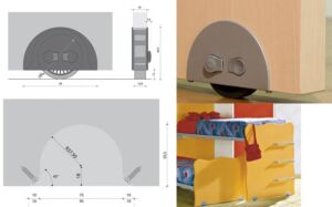 Декоративно колелце плъзгаща врата или мебел ON/OFF 80кг. за 18мм. плоскост