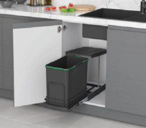 Кухненски кош за вграждане в шкаф в цвят Антрацит