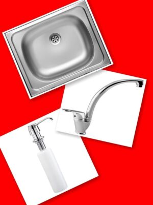 Комплект мивка,смесител и дозатор