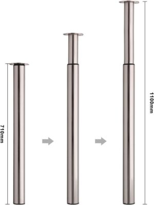 Tелескопични крака за маса в цвят бял, черен, инокс