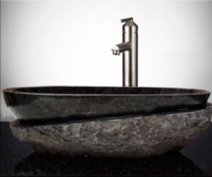 Дизайнерска Мивка за Баня от Индонезийски Черен Мрамор