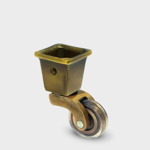 колелце Въртящо Антик Ф31/h38 мм/30 kg за поставяне в Дървен Крак Квадрат