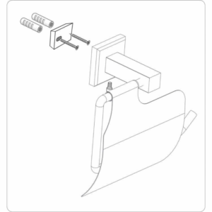 Поставка за тоалетна хартия с капак FALA, QUAD, хром