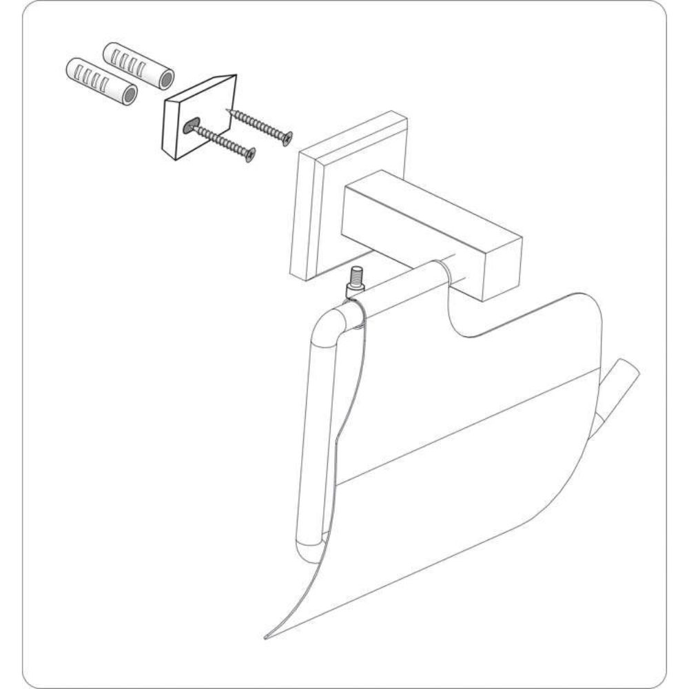 Поставка за тоалетна хартия с капак FALA, QUAD, хром - Image 2