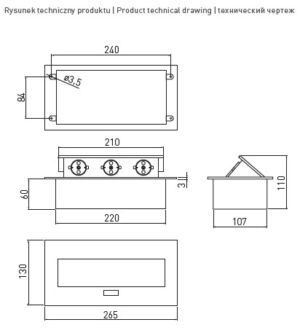 Черен разклонител за вграждане в плот
