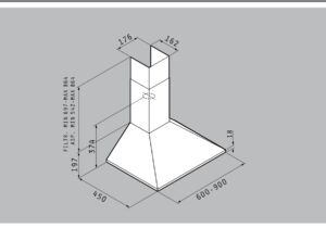 Аспиратор за стенен монтаж inox тип Камина Pyramis 60 NN1 SU 32 L